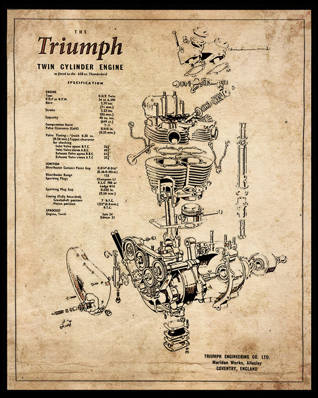 Triumph 650 Twin Engine 1961 Vin1